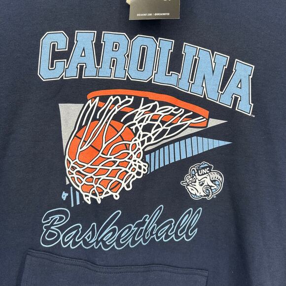 NWT Men's Navy Blue NCAA North Carolina Tarheels Basketball Hoodie Sweatshirt XL - Picture 4 of 6